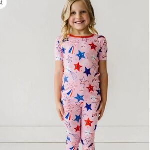 Little Sleepies Pink Stars and Stripes Pajama Set